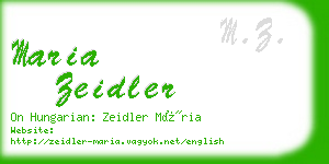 maria zeidler business card